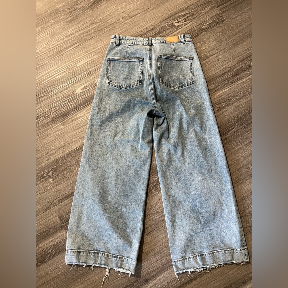 PAIGE Blue Flare Wide Leg Jeans - Picture 5 of 5